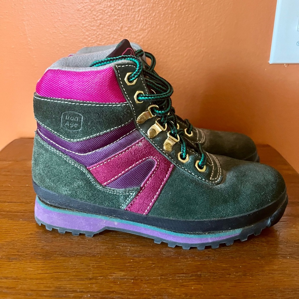 Vintage 80s 90s Guardian Iron Age Women’s Steel Toe Hiking Boots Shoes, Size 6